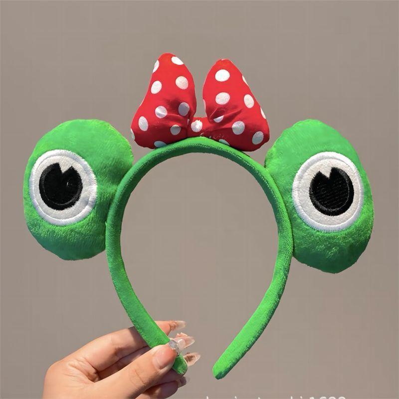 Frog Cartoon Head Hoop Plush Ears Headband Cartoon Face Widened Wash Non-Slip Cute Headdress Hair Hoop Headband Accessoires