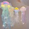 DIY Handmade Jellyfish Lantern Upgraded Thick Material Decorative Hanging LED Light Glowing Jellyfish Lamp Flower Versatile Use