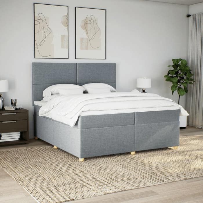 VidaXL Sommier à lattes de lit avec matelas Gris clair 200x200cm Tissu 3291380