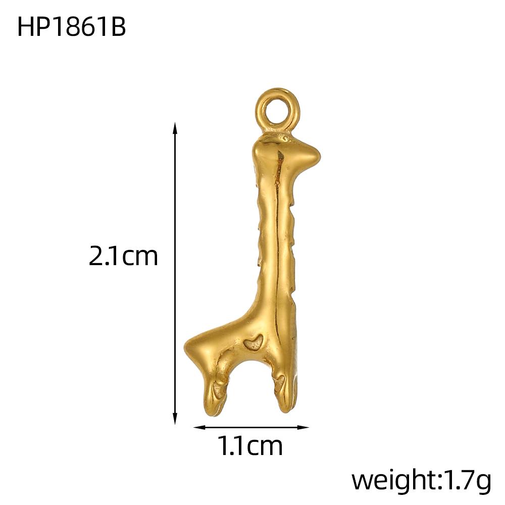 CARLIDANA Stainless Steel Gold Plated Animal Giraffe Charm Bubble Dog Monkey Rabbit Horse DIY Accessories Jewelry Necklace