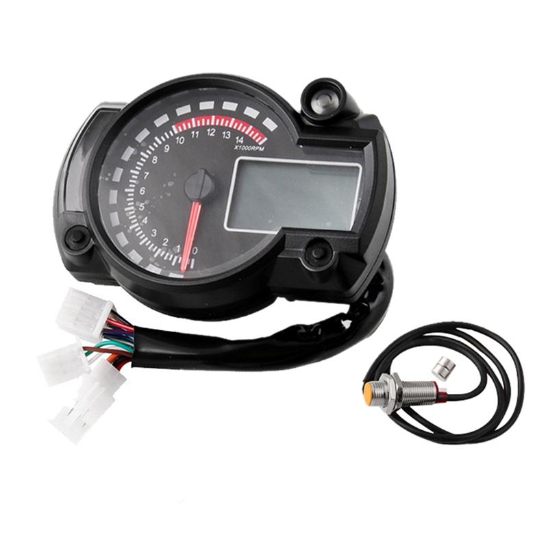 NEU-Universelles LCD Digitales Motorrad Kilometerzähler Tacho Instrument Für KOSO Einstellbar Max 299KM/H 7 Farben Armaturenbrett