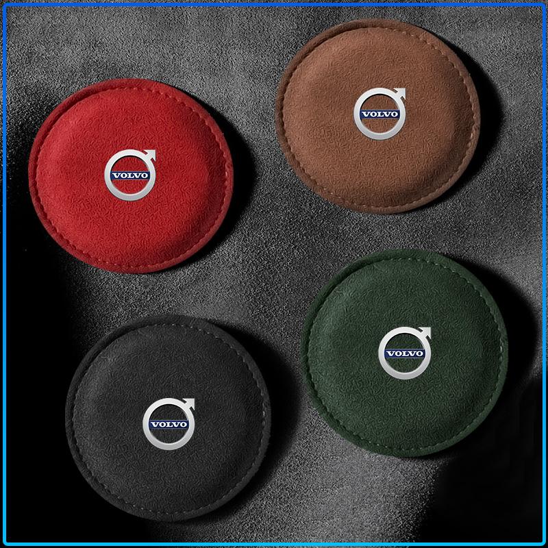 PU Leather Slot Non-slip Coaster Mat Car Cup Holder Pad For Volvo 240 C70 S40 S50 S60 S70 S80 S90 V40 V50 V60 V90 XC40 XC60 XC90 Vnl Truck
