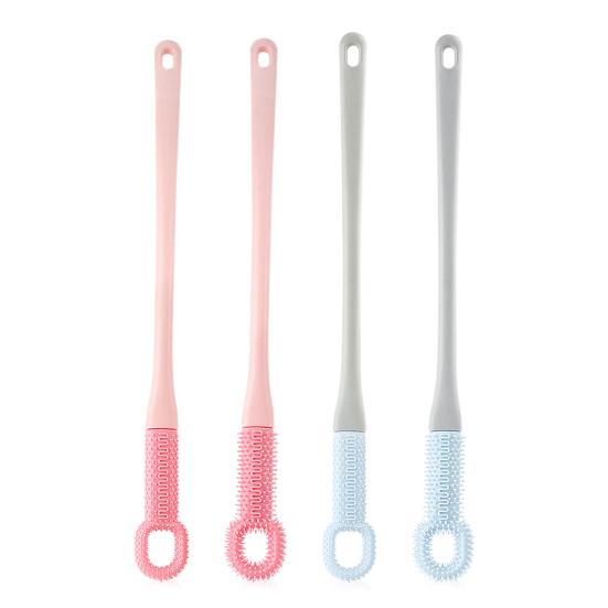 Silikon Fußreinigungsbürste Langer Griff Ergonomisches Design Weiche Borsten Badezimmer Aufhängbare Schrubbbürste Leicht zu Reinigen Fußschrubber