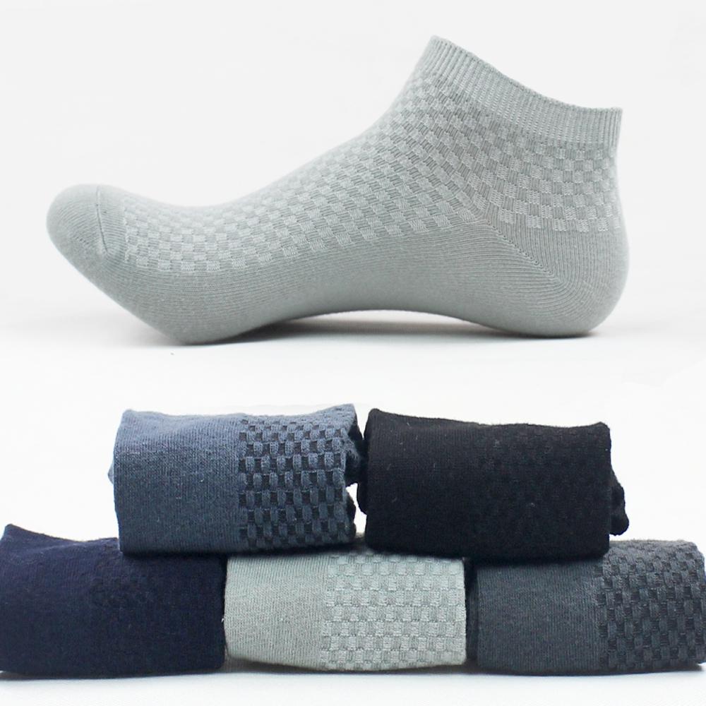 5 Pairs Men Bamboo Fiber Socks Business Anti-Bacterial Deodorant Breathable Sock