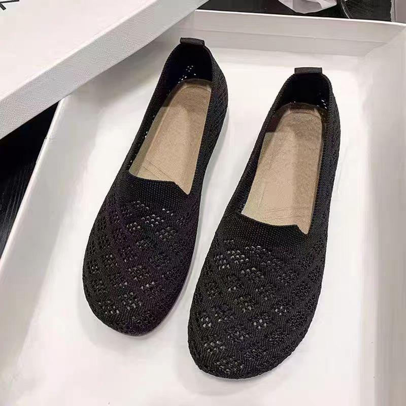 Women's shoes spring and summer cloth shoes round head soft sole non-slip breathable lightweight casual shoes versatile flying woven shoes