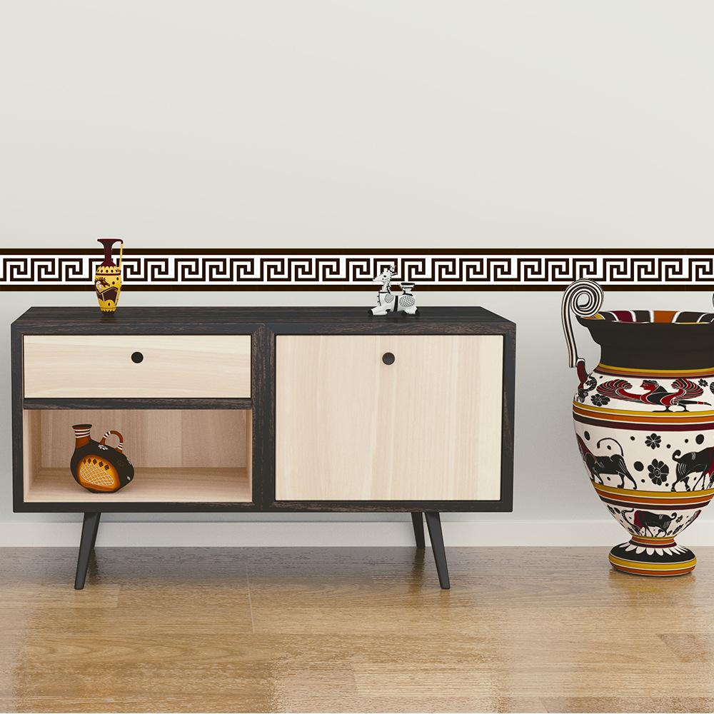 10x200cm Greece Style Tile Wall Sticker Self Adhesive Border Sticker Bathroom Kitchen Waistline Board Sticker Home Decoration