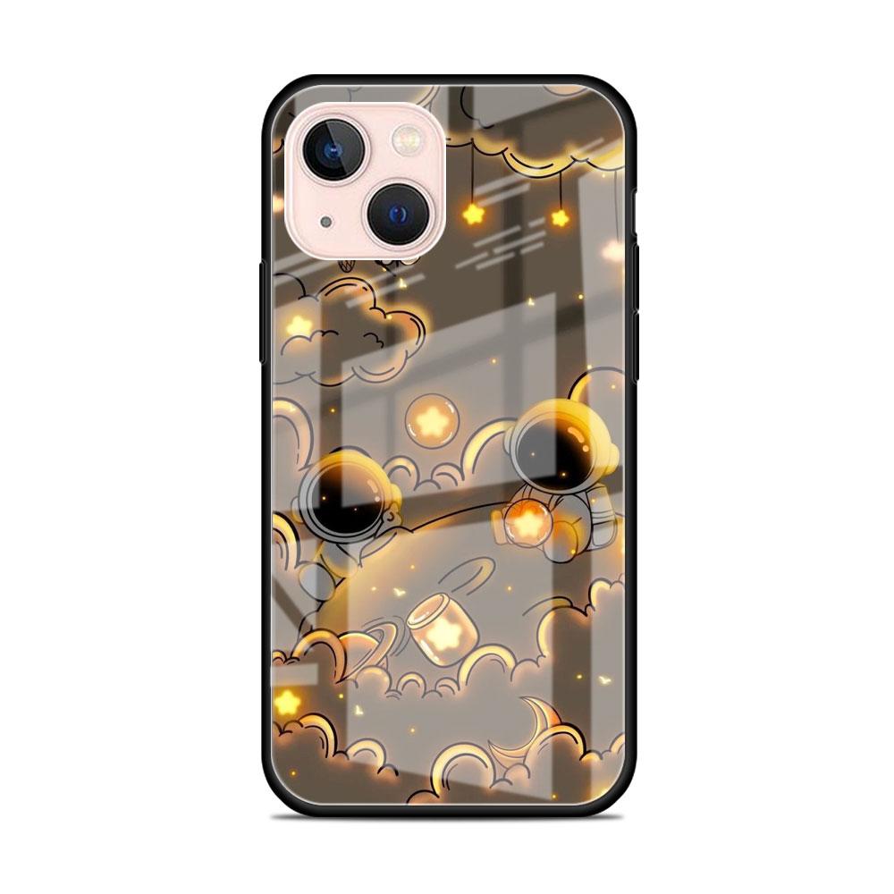Glass Case For Apple iPhone 14 13 11 12 Pro 7 XR X XS Max 8 6 6s Plus SE 2022 13Pro Tempered Phone Tampa Astronaut Light