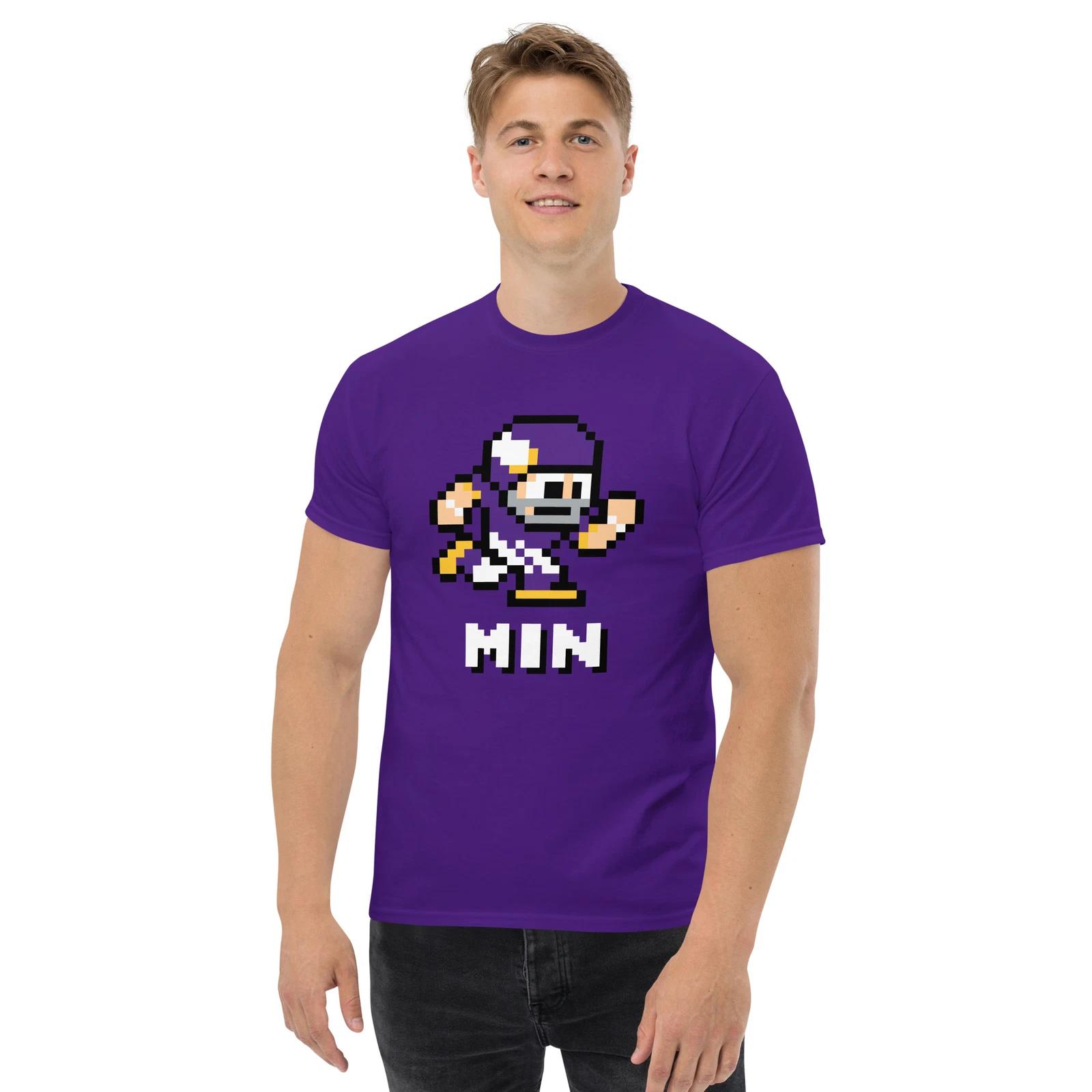 Minnesota Vikings NES Football Player 8-bit Tecmo Super Bowl Nintendo T-Shirt 4XL