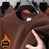420g schwere Baumwolle Herren Verdickter Rundhals Samt Hoodie – Einfarbige Langarm Winter Basisschicht Hemd.