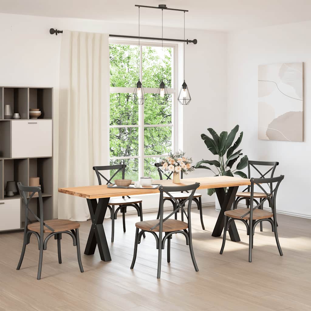 Vidaxl Dining Table Legs, 2 Pcs, Black, 60X(72-73) Cm, Steel