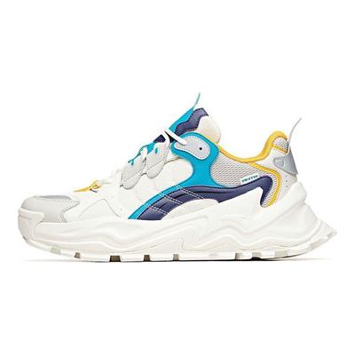 Life Series Hot Retro Casual Splicing Shock Absorption Low-Top Dad Shoes Men Sneaker White Gray Blue 912028881-2