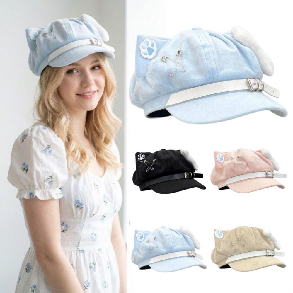 Cat Ears Newsboy Cap Anime Baseball Cap Popular Women's Beret Everyday Outfits