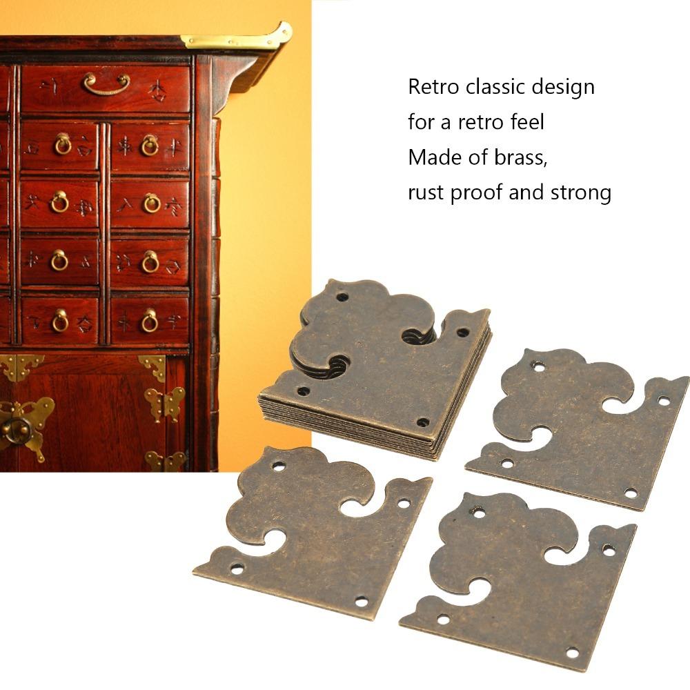 

10PCS Hollow Antique Decorative Box Corner Decorative Brass Box Corner Protector Decorative Cover