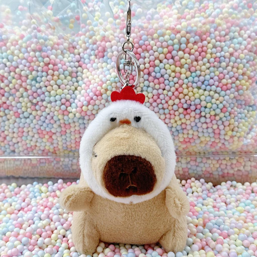 Little Red Book Capybara & Guinea Pig Plush Keychain Ornament