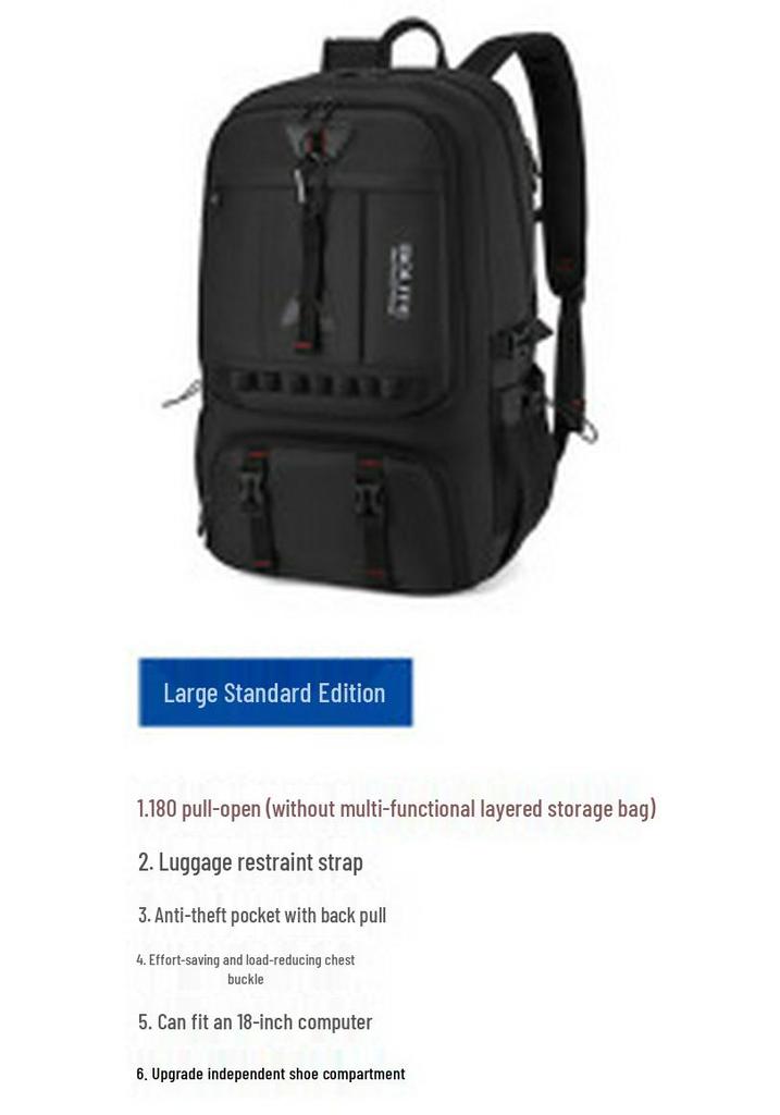 Sac à dos de voyage multifonctionnel pour homme, grande capacité pour les activités de plein air et de sport