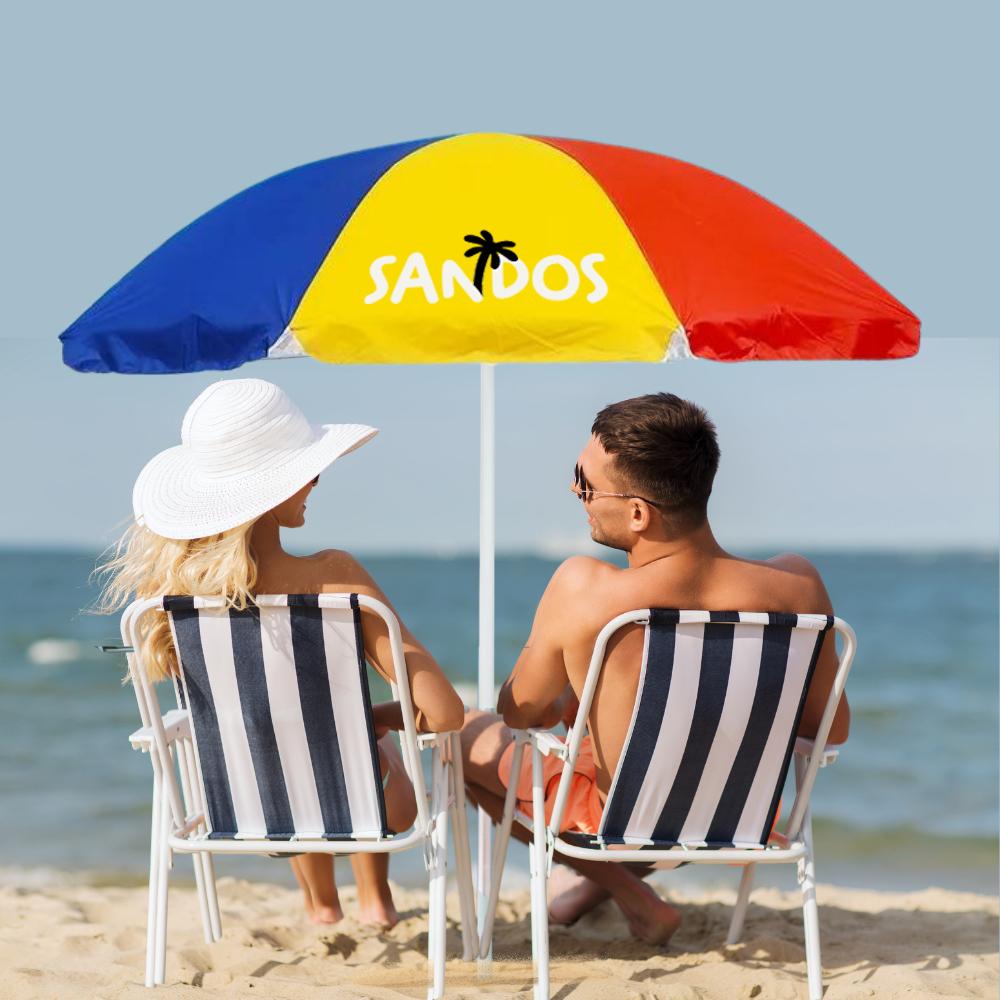 Klapp-Garten-Strandsonnenschirm, doppelt, UV-Schutz, faltbar, wasserdichte Abdeckung