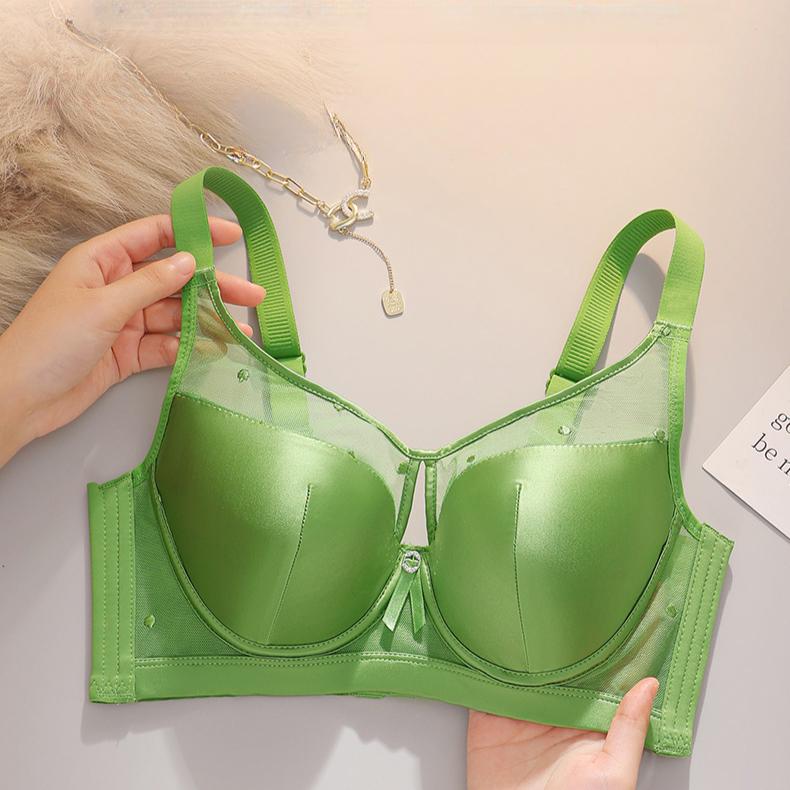 Soft Steel Ring Bra Women's Chest Gathered Red Bra Adjustable Push Up Bra