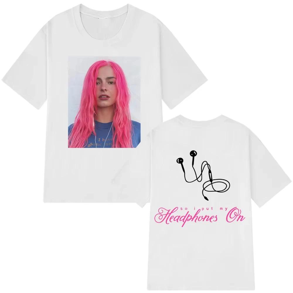 Addison Rae Headphones Fashion Graphic T-shirts Men Women Cotton Casual Loose T Shirt Fan Gifts Summer Aesthetic Casual T-shirts