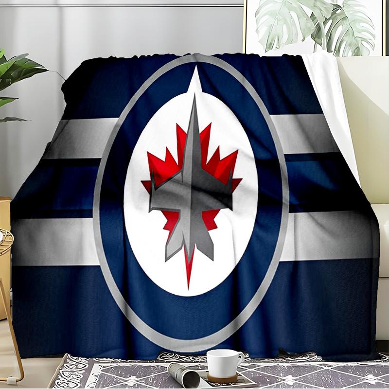 Winnipeg Jets Blanket Flannel Throw for Sofa, Travel, Camping, Livingroom, Office, Chair and Bed Soft and Warm Holiday Birthday gifts