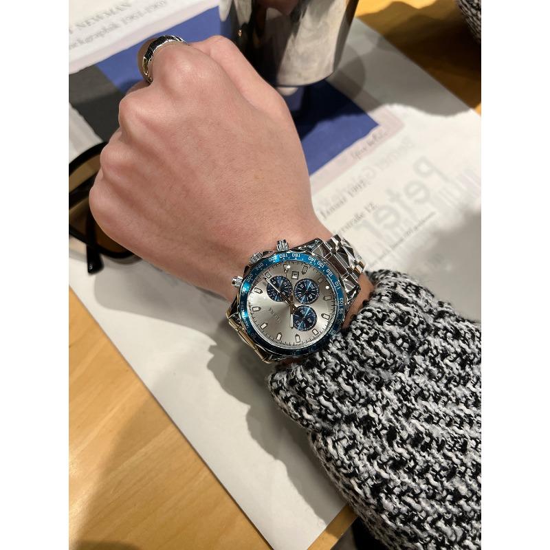 Swiss Multifunctional Men's Mechanical Watch Steel Belt Luminous Quartz Watch