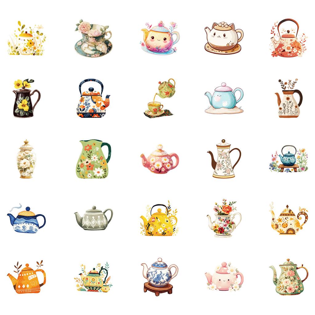 50 Creative Romantic Bouquet Stickers Decorating Water Cup Notebook Stickers