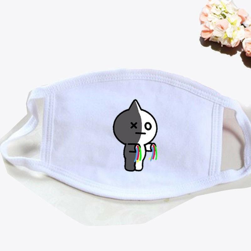 Kpop Bts Atmungsaktive Baumwollmischung Gesichtsmaske Mit Cartoon-Druck Für Täglichen Sonnenschutz