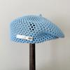 Vintage French Straw Beret Women Japanese Summer Hollow Out Breathable Face Shaping Hat for Party Photo Shooting