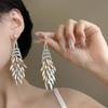 Exquisite Silver Needle Diamond-Inlaid Tassel Earrings: Niche, Court Style Ear Accessories with a High-End Feel