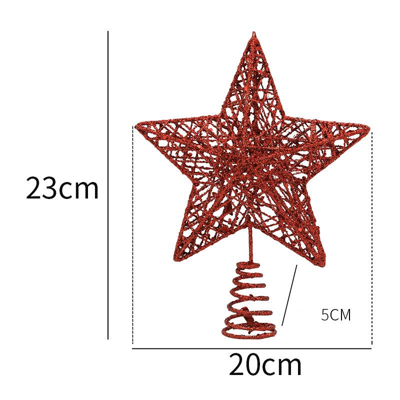 Christmas Pentagram Iron Ornament Tree Top Star Sequin Stand Pentagram Christmas Decoration Supplies
