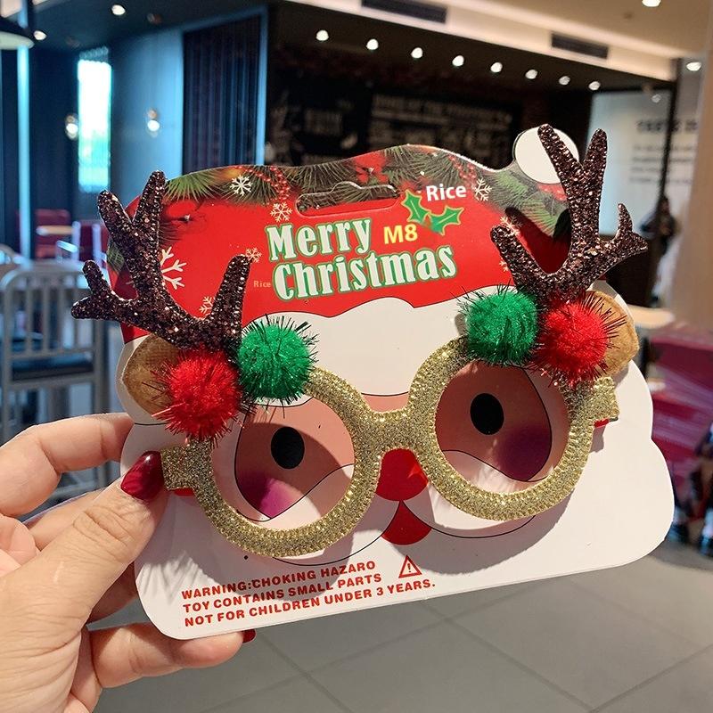 Christmas Glasses Frame Santa Claus Christmas Tree Elk Merry Christmas Glasses Props Christmas Decorations Party Decorations