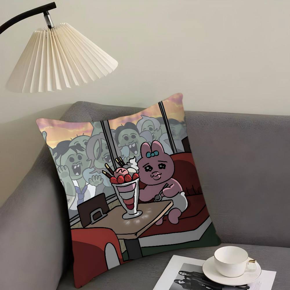 O-Opanchu U-Usagi Cartoon Animation Cushion Cover Pillow Cover Decor Pillowcase Printed Cushion Case For Couch