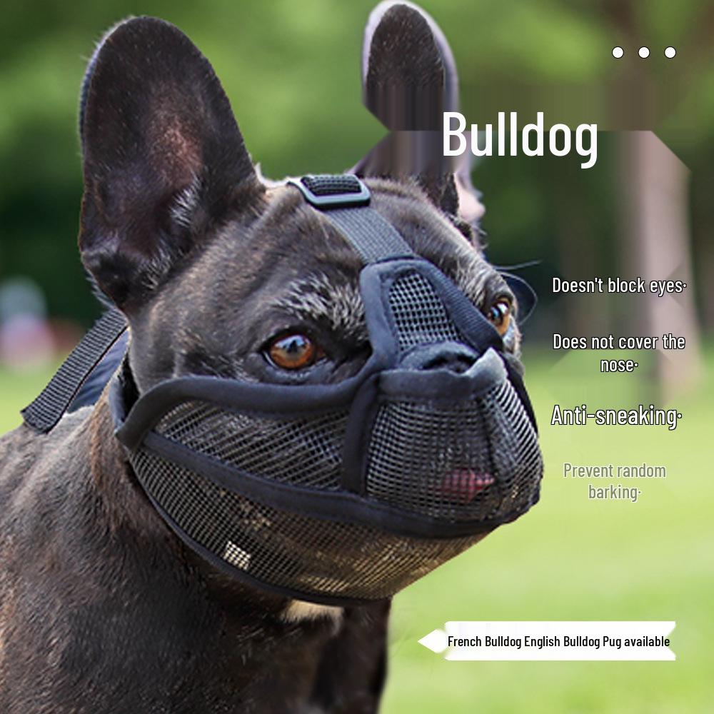 Breathable Anti-Barking Short-Snouted Dog Muzzle for French Bulldogs