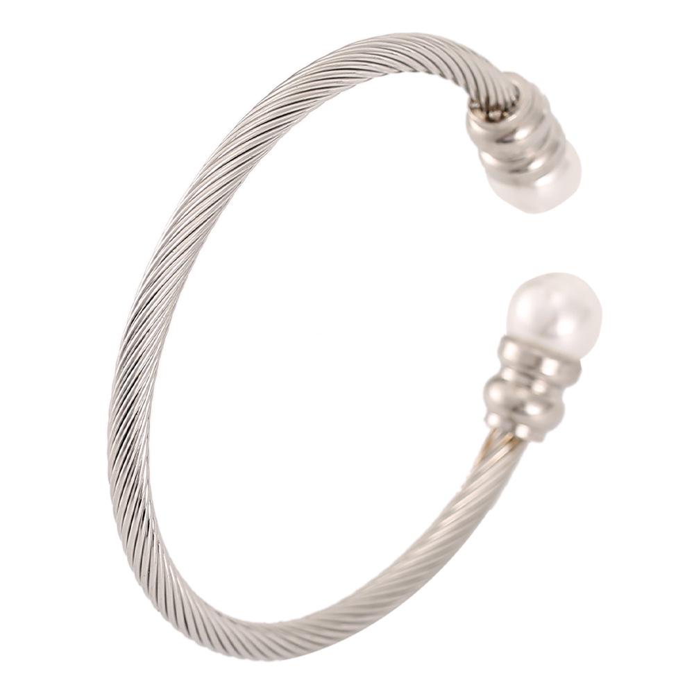 European  American Cross-border Women s Four-Color Stainless Steel Pearl Bracelet