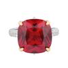 Autumn And Winter Jewelry Copper Bottom Gold-Plated Simulation Red Corundum Princess Square Light Luxury Ring Female 14 * 14