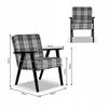 Armchair PRL Retro Vintage Set SOLER Family Furniture Plaid Grey