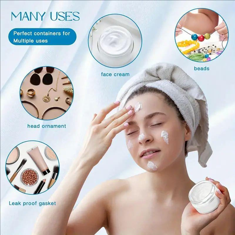 4pcs Cosmetic Containers With 8pcs Spatula, Leakproof Empty Jars For Makeup Samples, Creams, Face Masks, Eye Creams