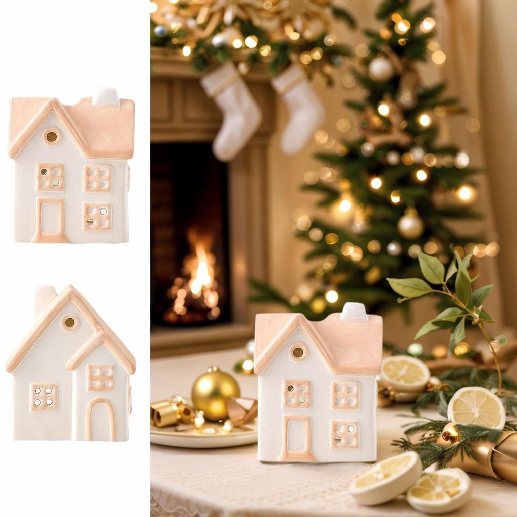 Tealight Holder Hollowed House Tealight Candle Holder Romantic European Statue Ceramic Design For Home Bathroom Farmhouse