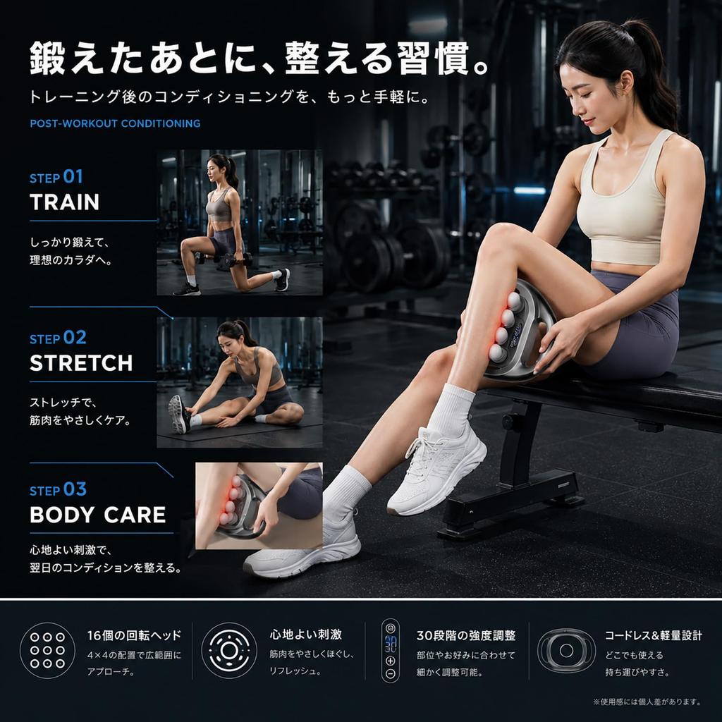 Srarosai Myofascial Release Gun with 16 Powerful Handheld 30 Vibration Three Maximum RPM Heads, Gun, Levels, Modes, 32,800
