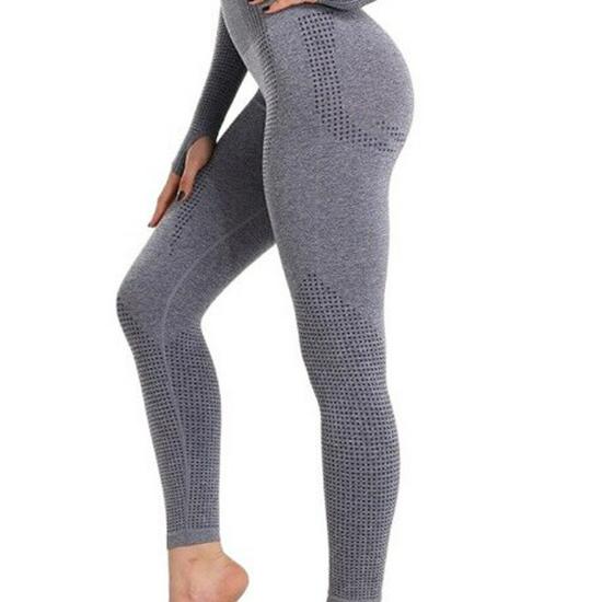 Pfirsichpo Schnelltrocknende Hohe Taille Nahtlose Yoga Leggings für Damen