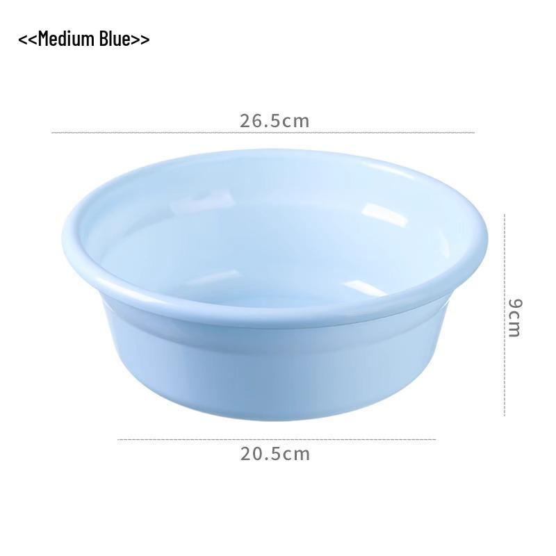 Round Plastic Household Washbasin – Versatile Basin for Laundry, Vegetables, or Dorms