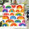 1 Stück Gemütliche Flanelldecke mit Regenbogen-Print - Weich, Warm, Vielseitig für Sofa, Bett, Auto, Büro, Camping, Ganzjahres-Wohnkultur-Dekoration, Geschenk, Reisen