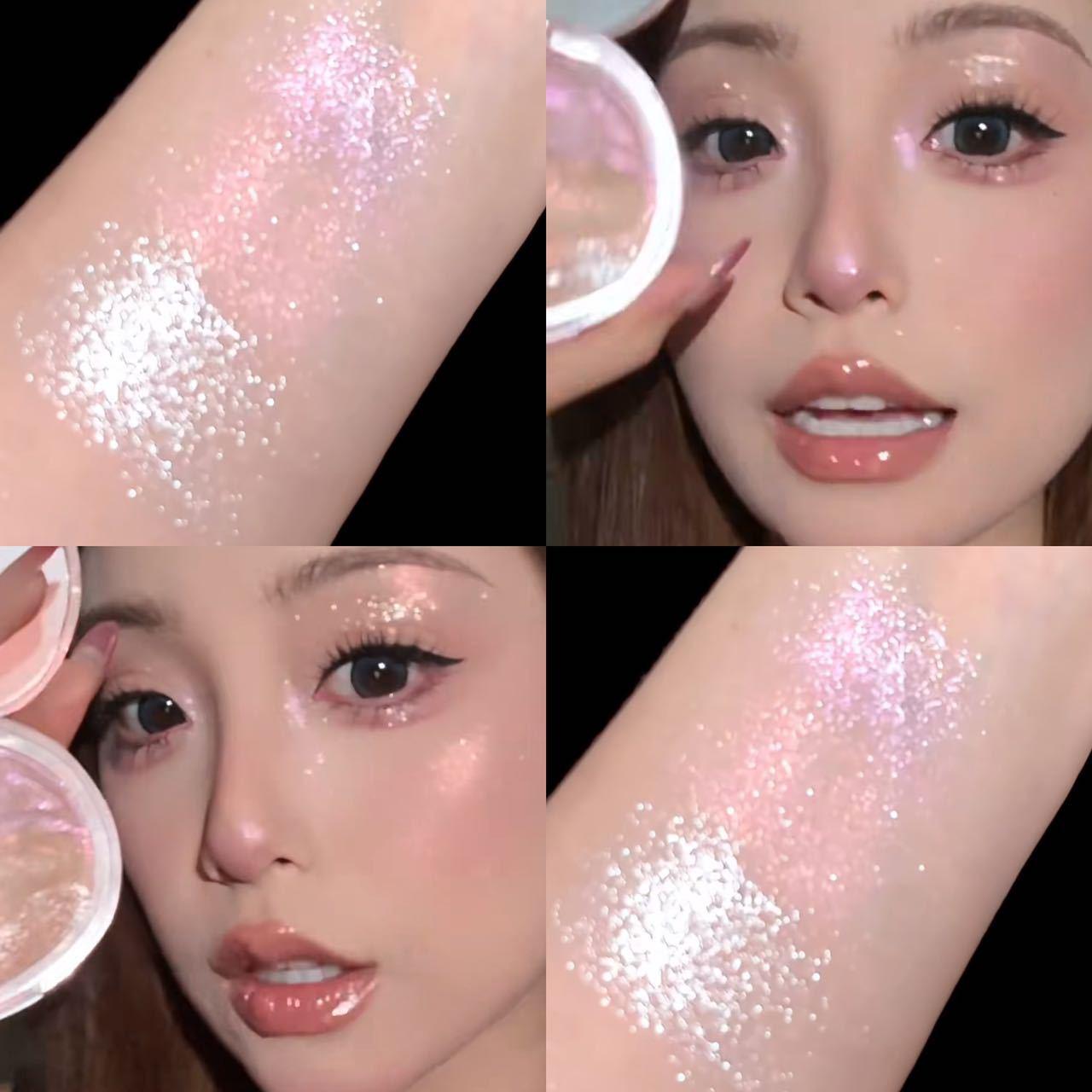 Хайлайтер PINKYFOCUS Starry Glow: Легко наносимая перламутровая палитра для естественного, объемного сияния. 9g