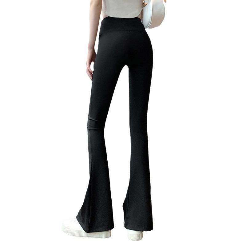 

Женские черные расклешенные брюки для йоги с высокой посадкой – Утягивающая осенне-зимняя одежда XXL чёрный