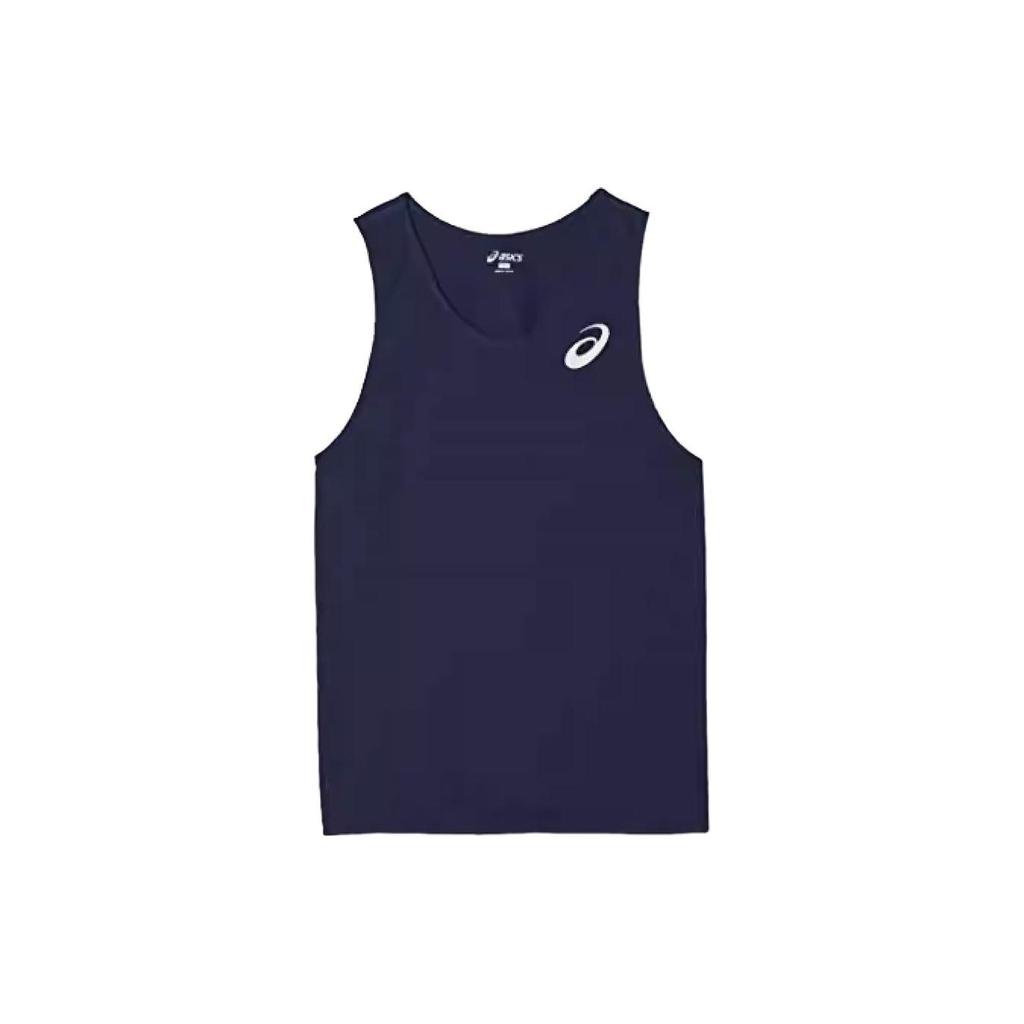 Asics Color Block Logo Casual Sleeveless Running Tank Top Men Tops Blue XT1038-50
