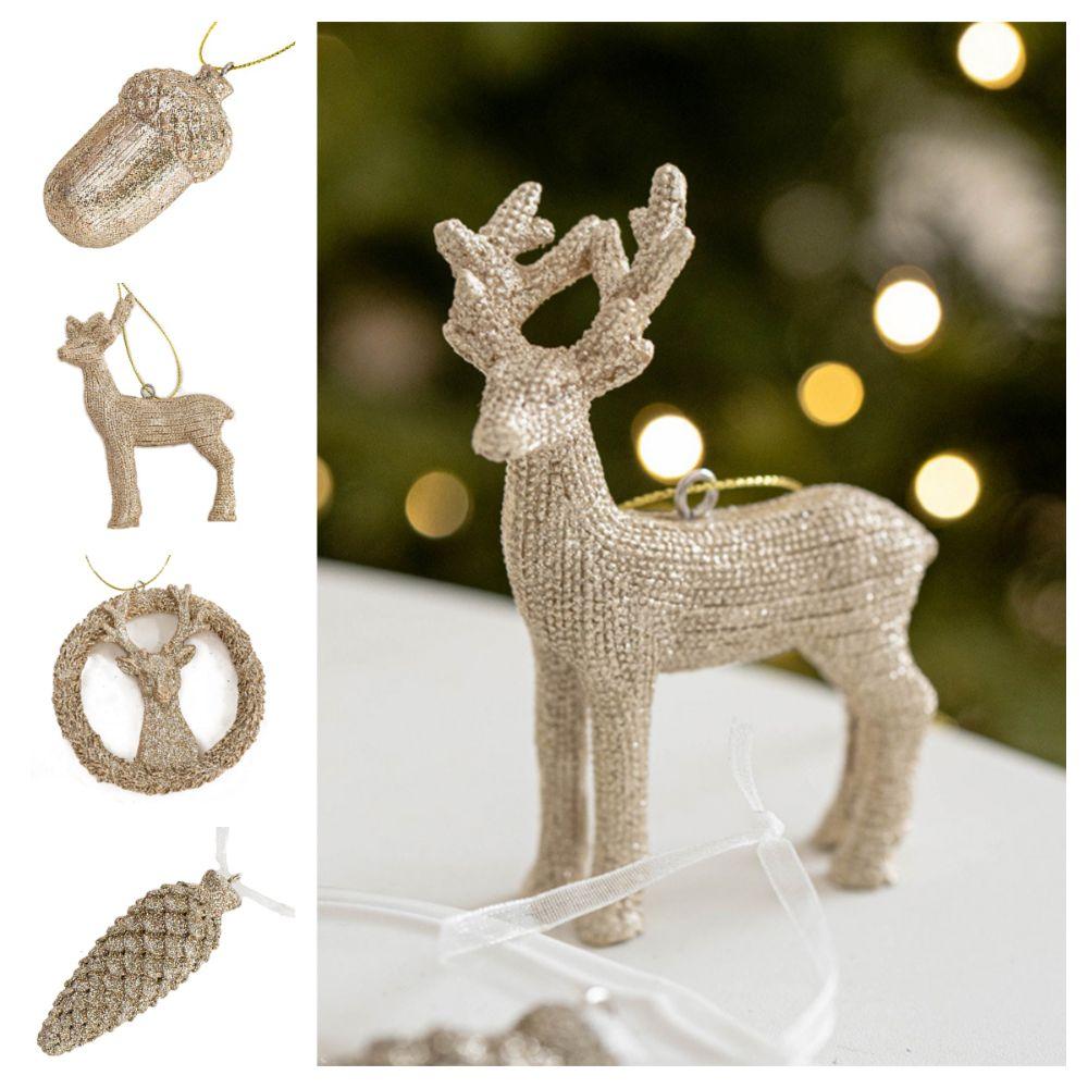 

Resin Christmas Hanging Pendants Deer Acorn Xmas Ball Creative Hanging Decoration Scene Making acorn