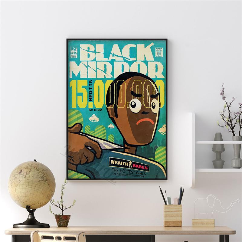 Black Mirror 80s Classic Retro Movie Figure Series Print Posters For Room Living Canvas Painting Art Home Wall Decor Pictures