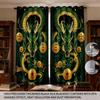 Set Of 2 Cartoon Green Dragon Animal Print Perforated Curtains Available Multiple Sizes Living Room Insulation Decoration Curtain Darkening For