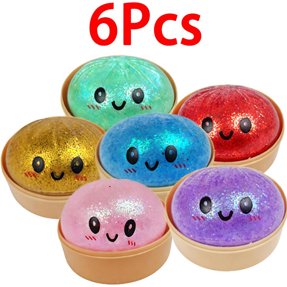Glitter Squishies Dumpling Flash Dumpling Pressure Ball Slow Rebound Soft Pinch Decompression Office Decorat Birthday Gifts