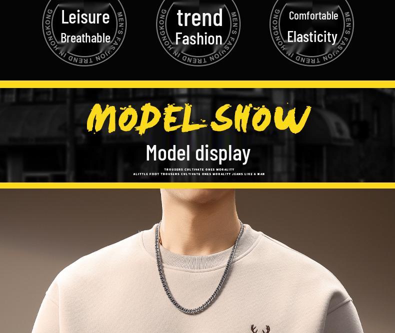 High-End Trendy Men's Deer Embroidery Heavyweight Hoodie - Autumn Slim Fit American Retro Style