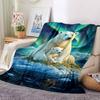 1pc Polar Bears Aurora Blanket, Lightweight Flannel Throw Blanket For Sofa, Bed, Travel, Camping, Living Room, Office, Couch, Chair, And Bed
